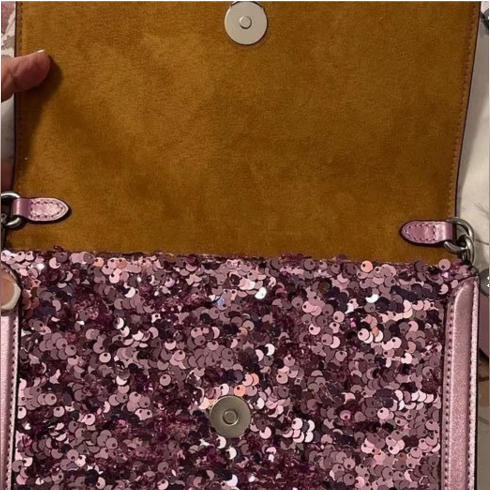 Coach Sequin Clutch/Crossbody in Lilac NWT - Picture 4 of 11